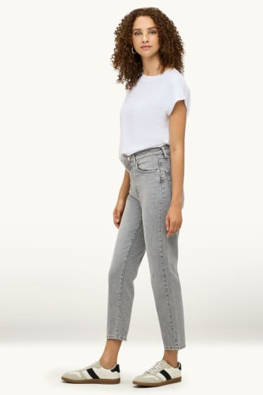 Women - Mom jeans - high waist - LYCRA® - denim-gray
