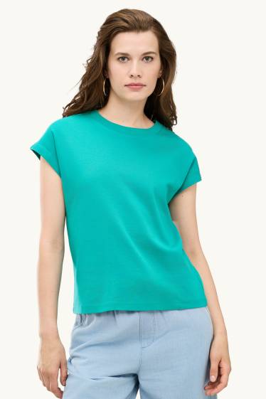 Dames - T-shirt - regular fit - turquoise