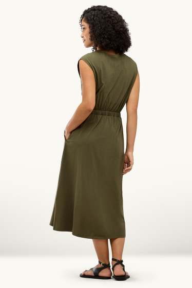 Damen - Fit & Flare Kleid - khaki