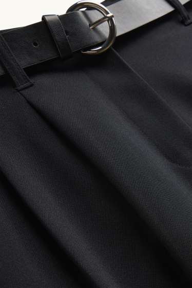 Femmes - Jupe-culotte avec ceinture - mid waist - jambes larges - noir