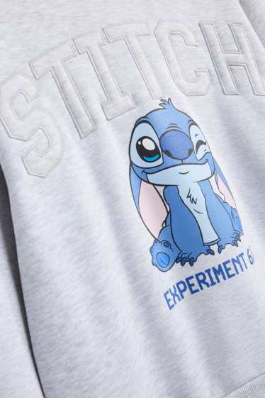 Enfants filles - Lilo & Stitch - sweat à capuche - gris clair chiné