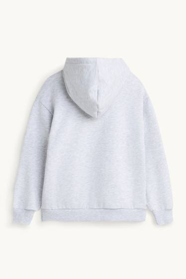 Enfants filles - Lilo & Stitch - sweat à capuche - gris clair chiné