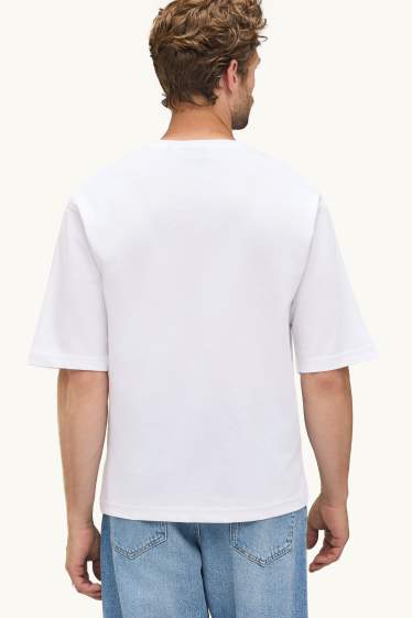Heren - T-shirt - relaxed fit - wit