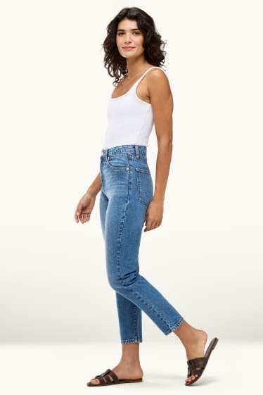 Dames - Mom jeans - high waist - jeansblauw
