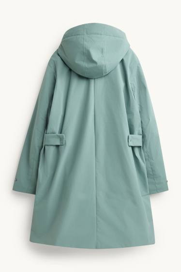 Women - Outdoor coat with hood - lined - waterproof - mint green