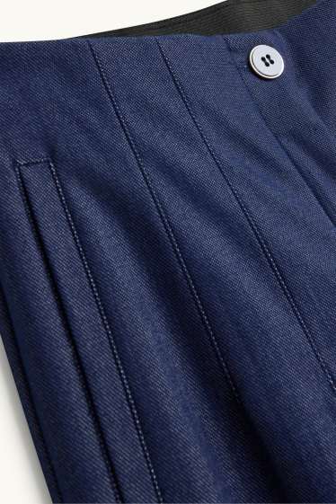 Dames - Pantalon - high waist - tapered fit - denim look - jeansblauw