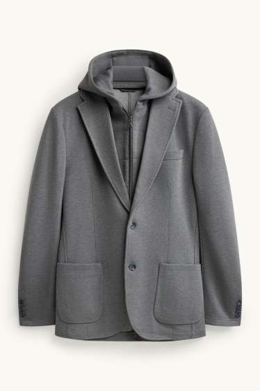 Home - Americana combinable amb caputxa - regular fit - estil 2 en 1 - gris