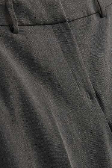 Damen - Stoffhose - Mid Waist - Tapered Fit - dunkelgrau