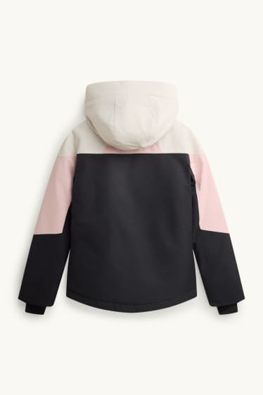Nena - Jaqueta d’esquí amb caputxa - folrada - impermeable - negre/rosa
