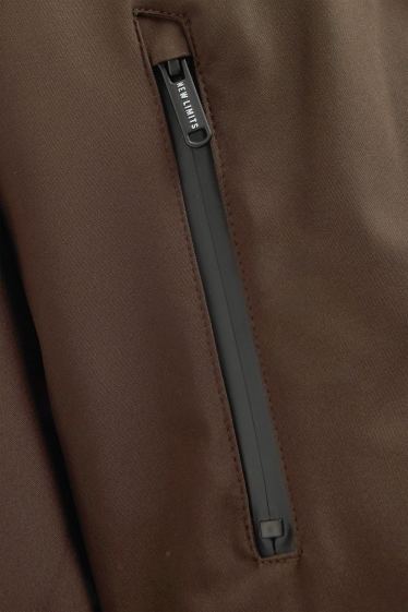 Kinder Jungen - Jacke mit Kapuze - gefüttert - wasserabweisend - grau / braun
