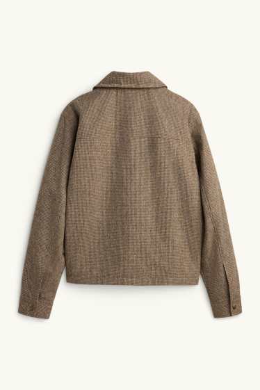 Herren - Hemdjacke - Relaxed Fit - Kent - kariert - beige / braun