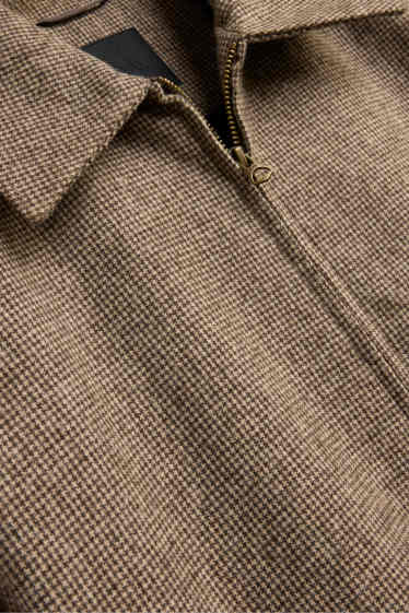 Herren - Hemdjacke - Relaxed Fit - Kent - kariert - beige / braun