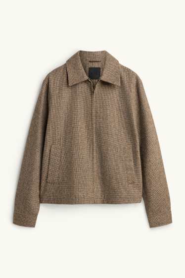 Herren - Hemdjacke - Relaxed Fit - Kent - kariert - beige / braun