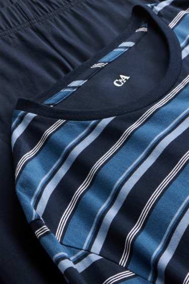 Herren - Pyjama - blau / dunkelblau