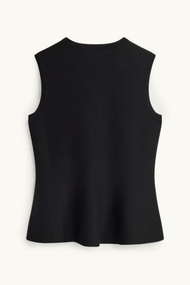Femei - Vestă tricotată - negru