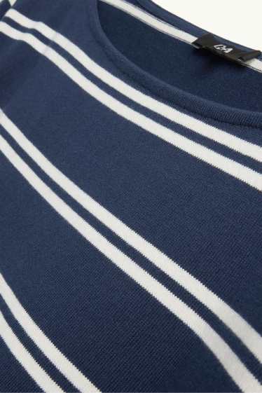 Damen - Langarmshirt - Regular Fit - gestreift - dunkelblau / weiß