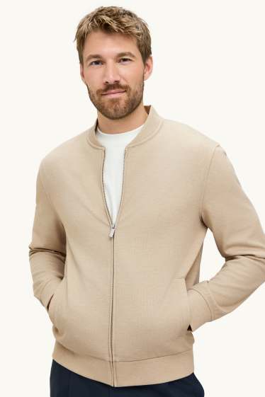 Heren - Sweatvest - beige