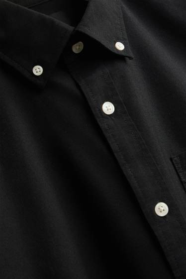 Heren - Overhemd - regular fit - button down - zwart