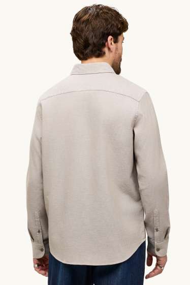 Herren - Hemd - Regular Fit - Kent - strukturiert - beige