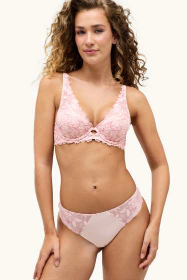 Femmes - Soutien-gorge avec armatures - PLUNGE - ampliforme - rose