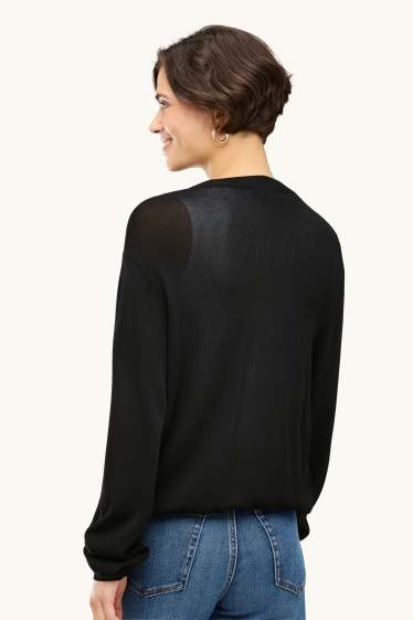 Femei - Cardigan tricotat - negru