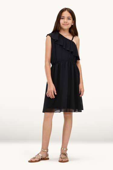 Kinderen: meisjes - Jurk van chiffon - zwart