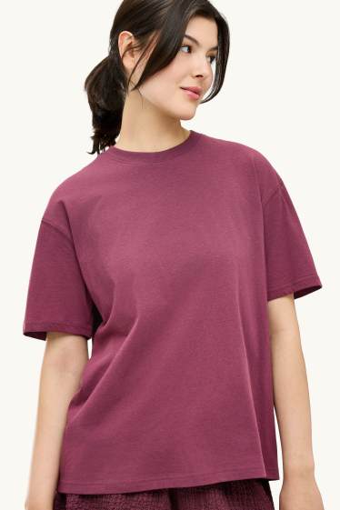 Damen - T-Shirt - Oversized - rot