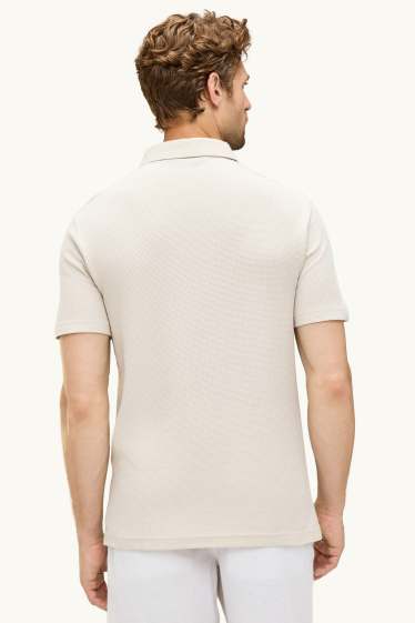 Herren - Poloshirt - Regular Fit - strukturiert - sandfarben