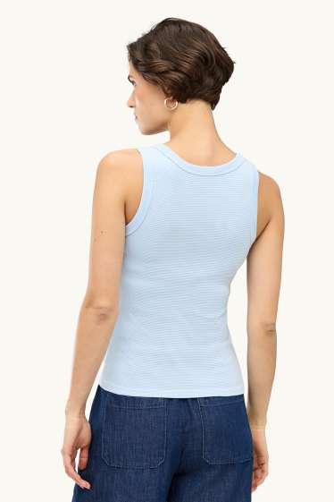 Damen - Top - gestreift - hellblau