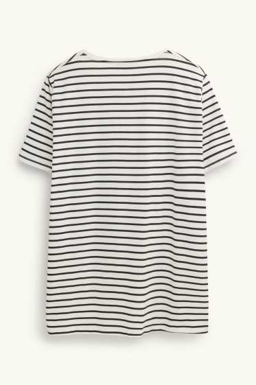 Women - Multipack of 2 - V-neck T-shirt - LYCRA® - white / black