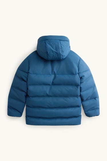 Kinder Buben - Funktions-Steppjacke mit Kapuze - gefüttert - blau
