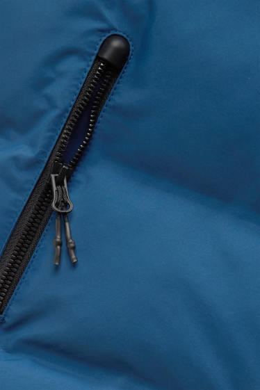 Kinder Buben - Funktions-Steppjacke mit Kapuze - gefüttert - blau