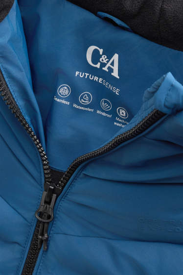 Kinder Buben - Funktions-Steppjacke mit Kapuze - gefüttert - blau