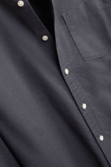 Herren - Hemd - Regular Fit - Button-down - dunkelgrau