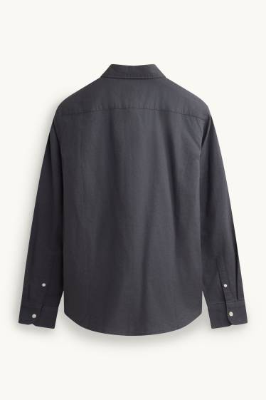 Herren - Hemd - Regular Fit - Button-down - dunkelgrau