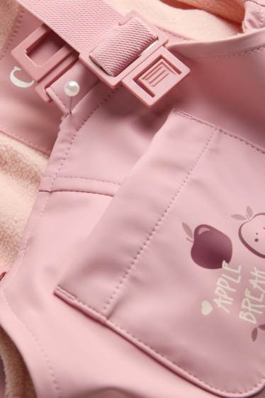 Bébés filles - Pomme - pantalon de pluie bébé - doublé - imperméable - rose