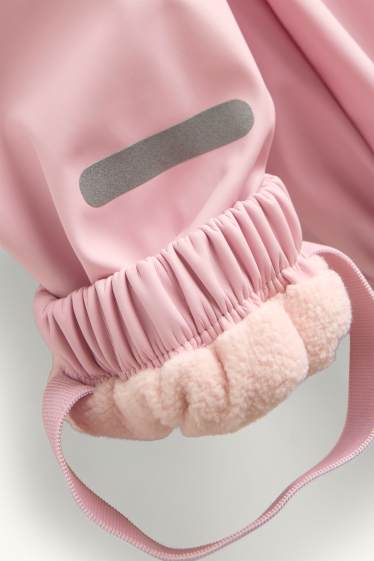 Bébés filles - Pomme - pantalon de pluie bébé - doublé - imperméable - rose