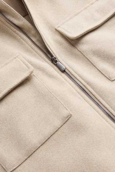 Hommes - Veste-chemise - relaxed fit - col kent - beige
