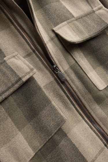Hommes - Veste-chemise - relaxed fit - à carreaux - beige / marron