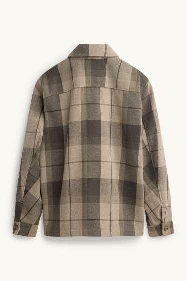 Hommes - Veste-chemise - relaxed fit - à carreaux - beige / marron