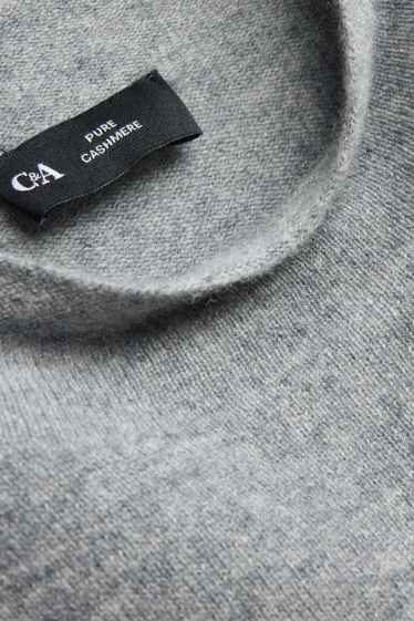 Femmes - Pull sans manches en cachemire - gris chiné