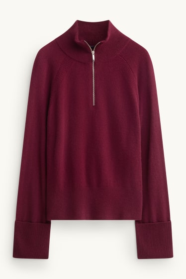 Damen - Kaschmir-Pullover - bordeaux