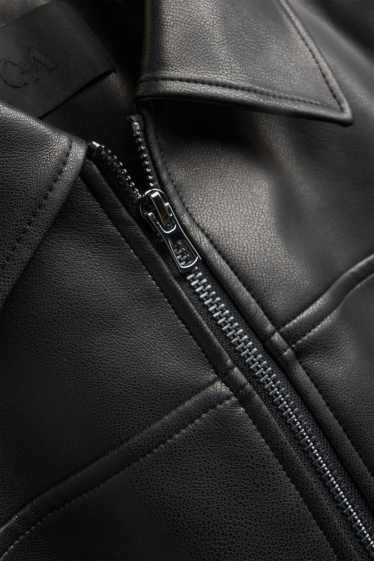 Dames - Bikerjack - imitatieleer - zwart
