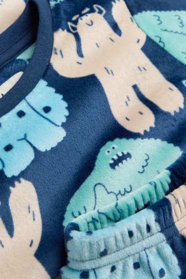 Children Boys - Monster - pyjamas - 2 piece - blue / beige