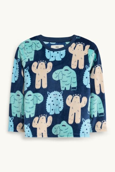 Children Boys - Monster - pyjamas - 2 piece - blue / beige