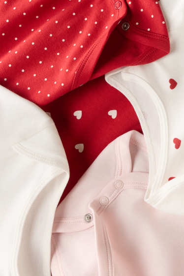 Baby: meisjes - Set van 5 - hartje - rompertje - wit / rood