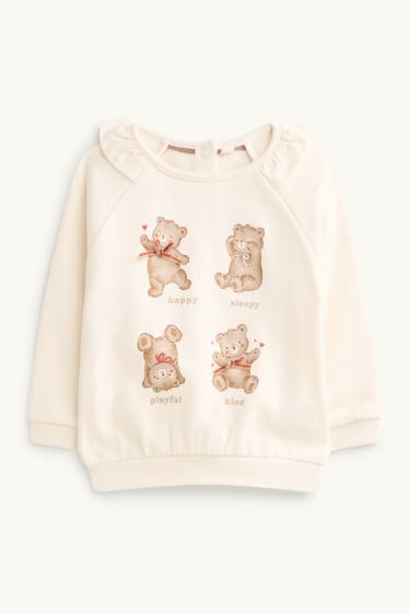 Baby Mädchen - Bärchen - Baby-Sweatshirt - cremeweiss