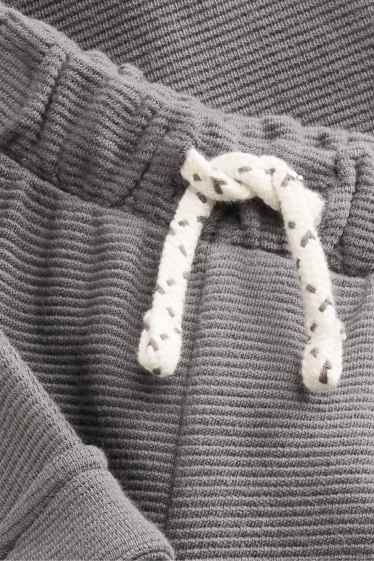 Baby Jungen - Baby-Cargo-Jogginghose - gestreift - grau