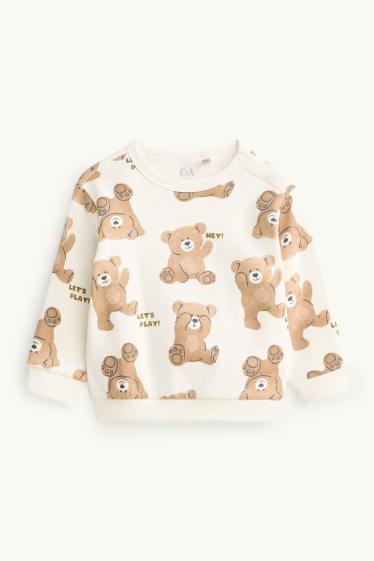 Bébés garçons - Oursons - sweat bébé - marron / blanc crème