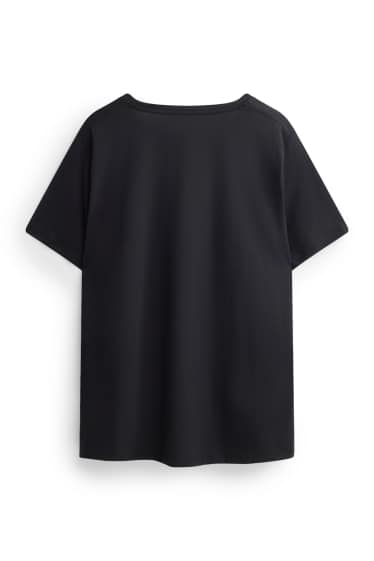 Damen - Multipack 2er - T-Shirt mit V-Ausschnitt - LYCRA ® - schwarz